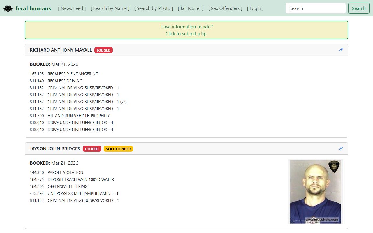 Coos County most wanted persons with arrest warrants and charges