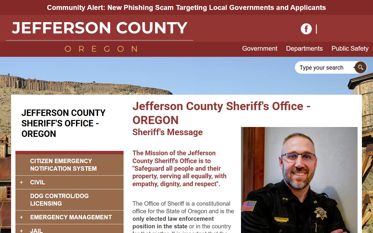 Jefferson County Sheriff's Office website for arrest records and busted mugshots