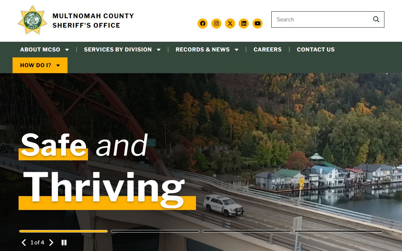 Multnomah County Sheriff Office website for arrest records and busted mugshots