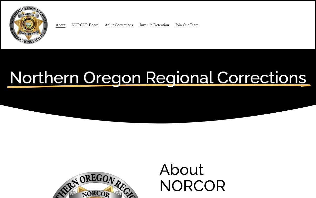 NORCOR regional jail homepage for Oregon busted mugshots